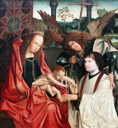 Maria with the Child, the Archangel Michael and a Donor by Meister des Antwerpener Marien Tryptichons